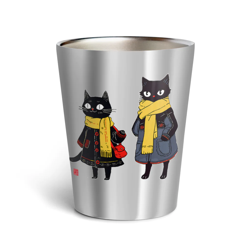 Lapis SHOPの黒猫夫婦のお買い物 Thermo Tumbler