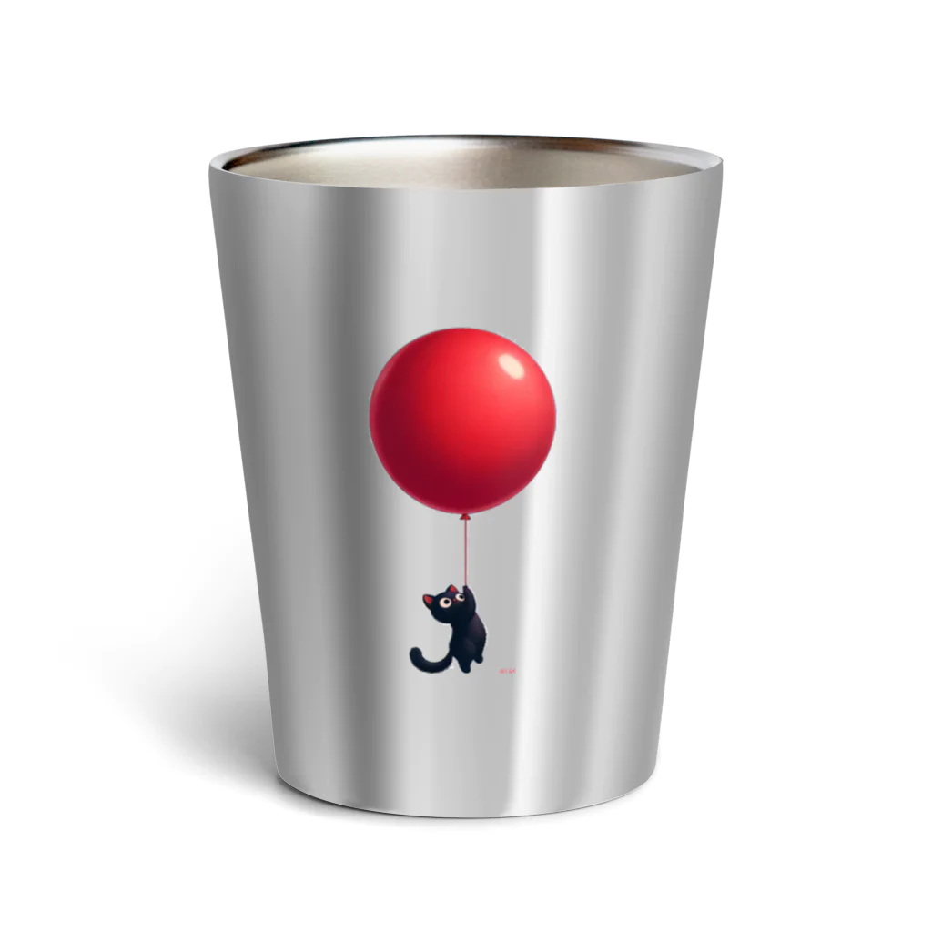 lblの風船で空を飛んだ黒猫君 Thermo Tumbler