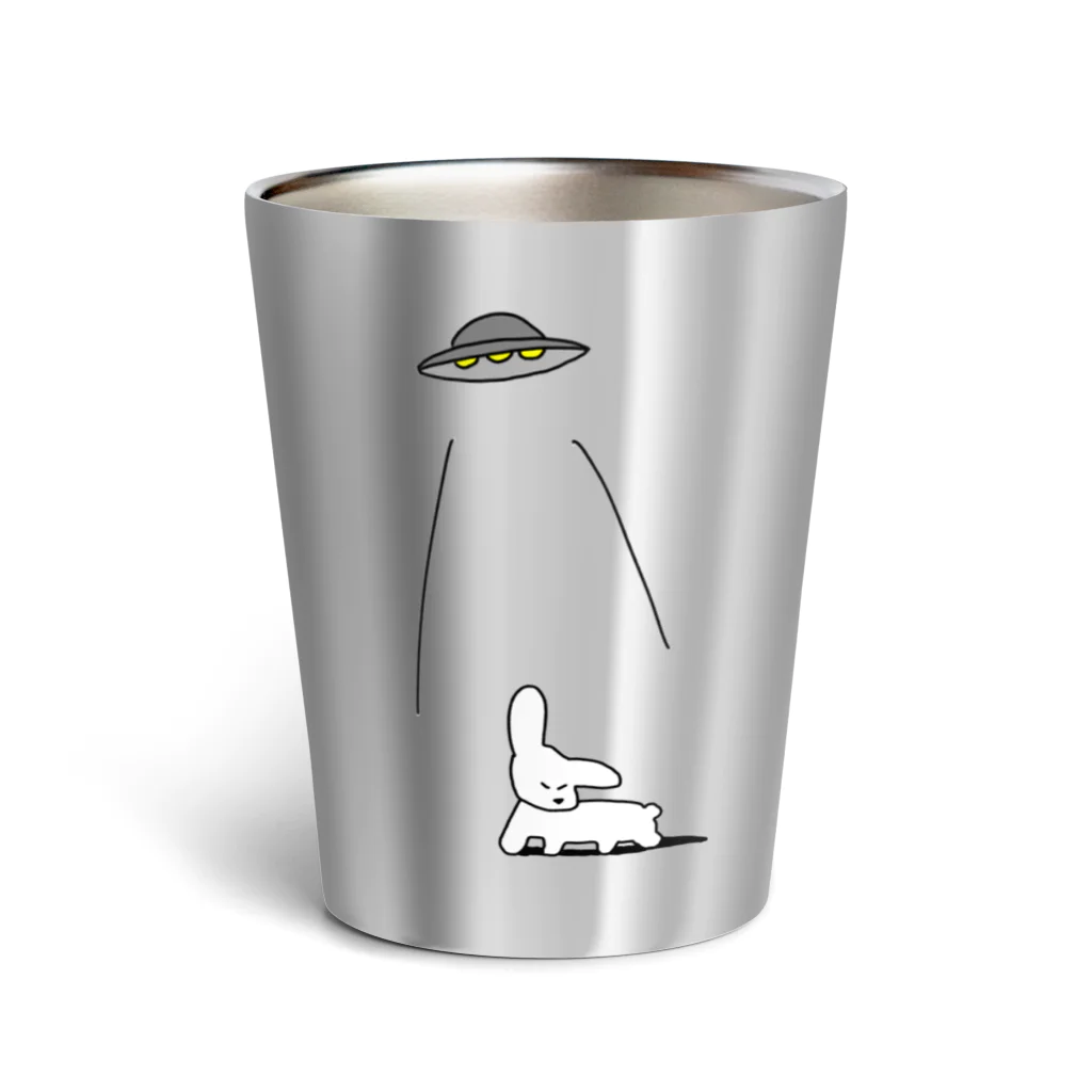 まごわやさしいの踏ん張ってるイヌとUFO Thermo Tumbler