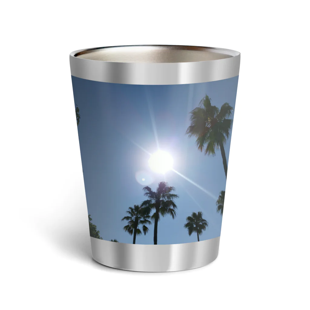 令和ベイビーのヤシの木と太陽 Thermo Tumbler