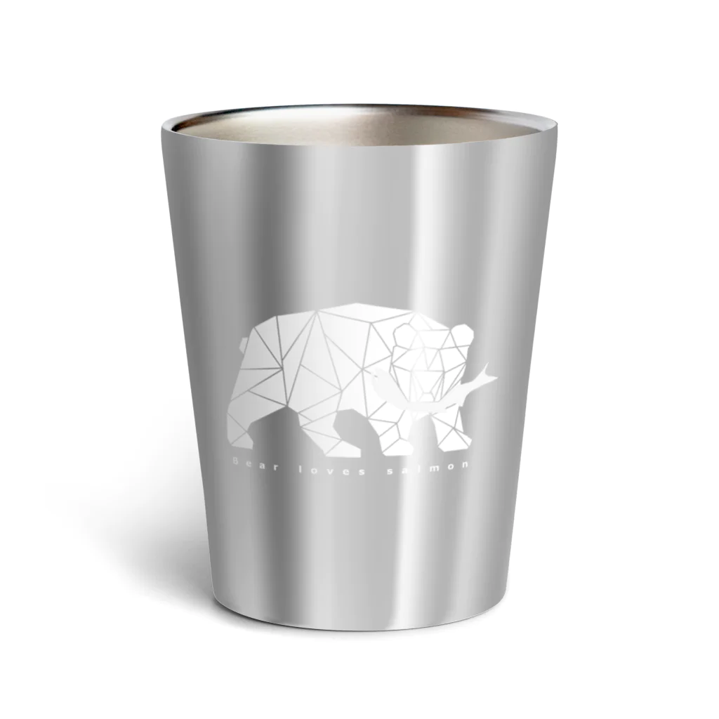 bear loves salmonの木彫りの熊 シロクマ風 Thermo Tumbler