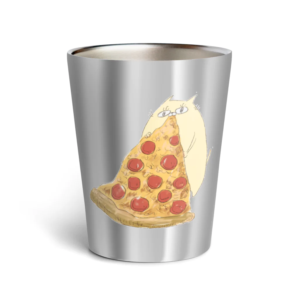 ぐーにゃんのごちそうさがしのpizza time(ぐーにゃん) Thermo Tumbler