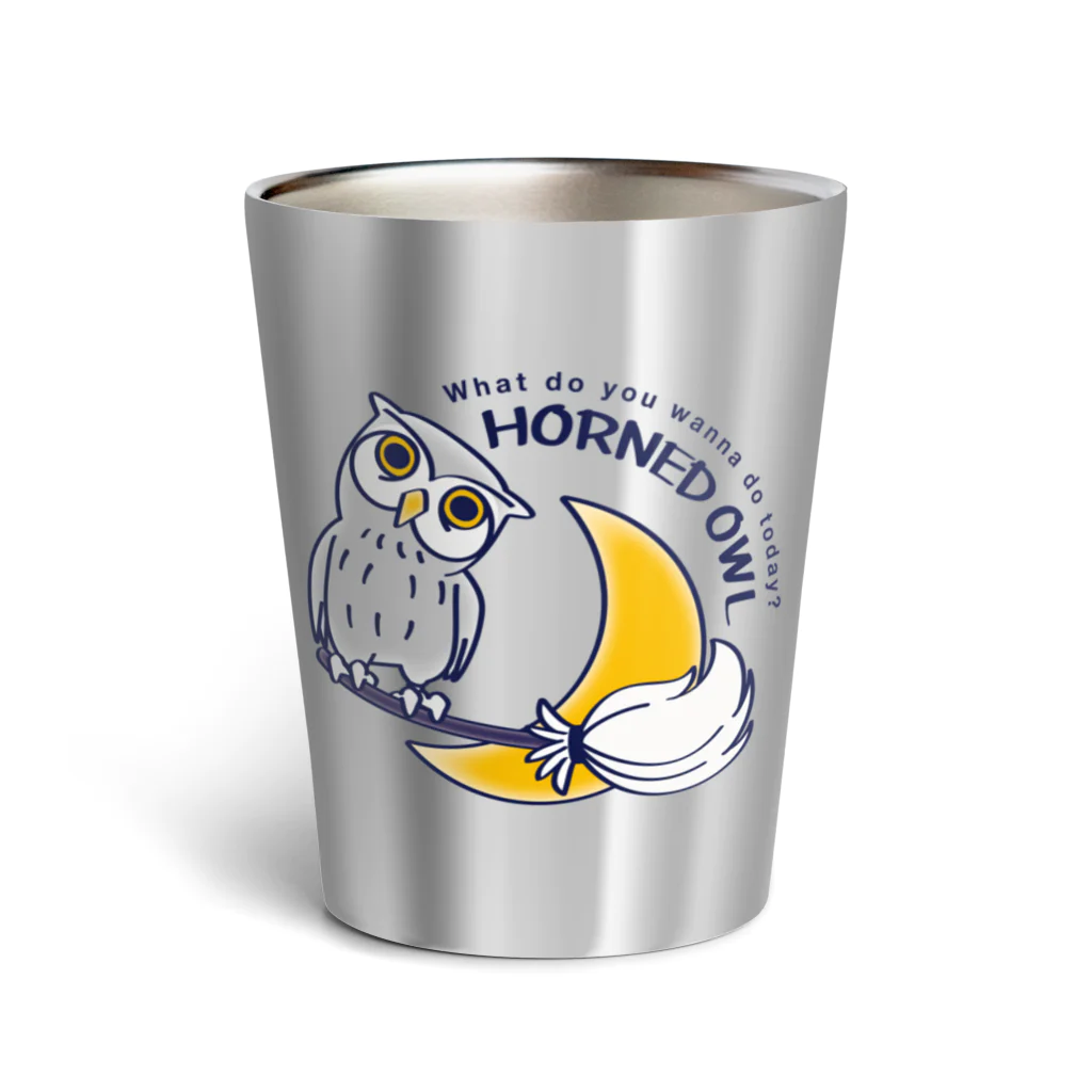 イラスト MONYAAT のCT71 夜の誘惑 HORNED OWL_A サーモタンブラー