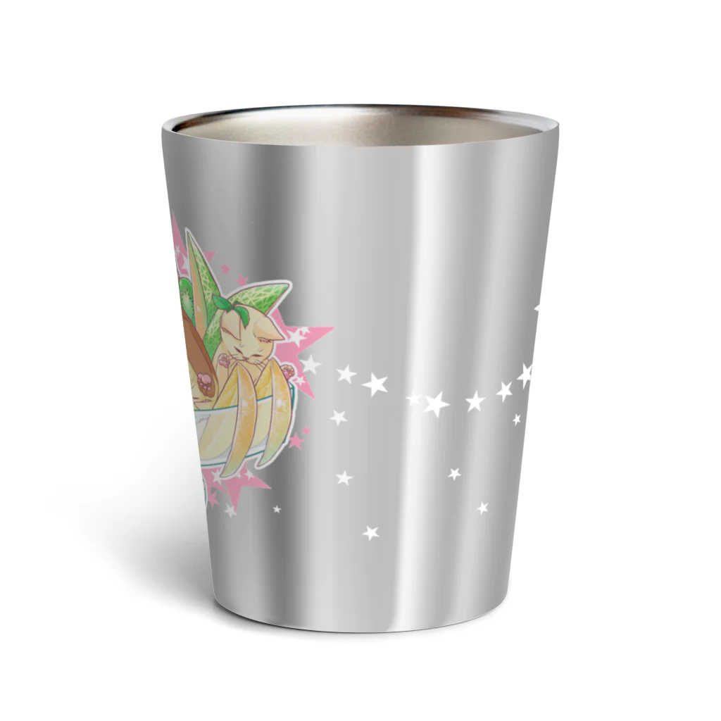 ☆弥＠怪我猫×2保護中の純喫茶ヌッコ★プリンアラネコダヨドーモ Thermo Tumbler