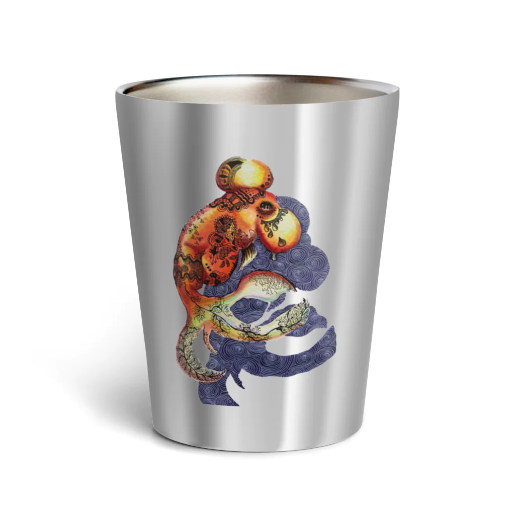 ibukiの細密画shopの金魚と細密　「水泡眼」 Thermo Tumbler