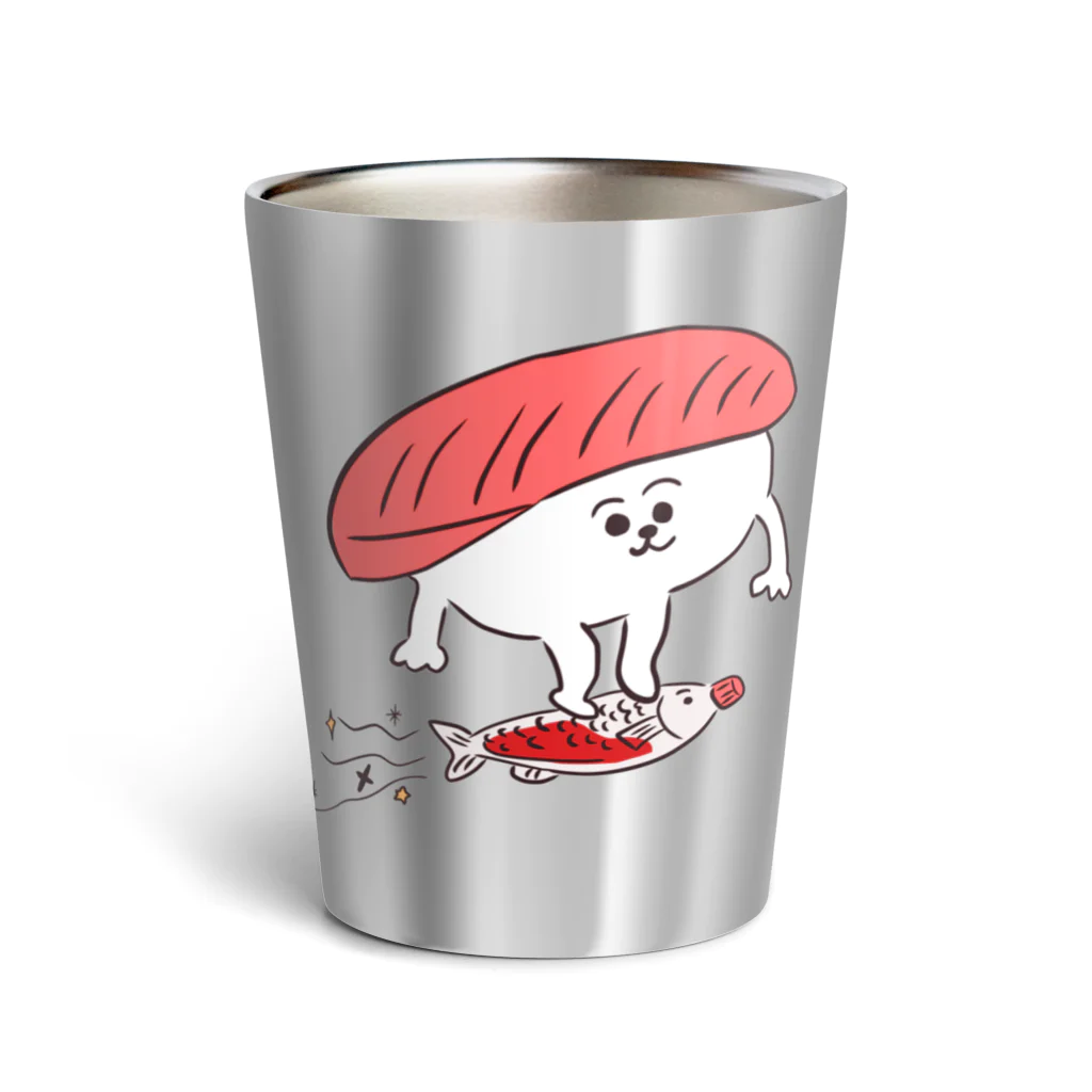 けちゃっぷごはんのお店のマグロくんの寿司ドライブ Thermo Tumbler