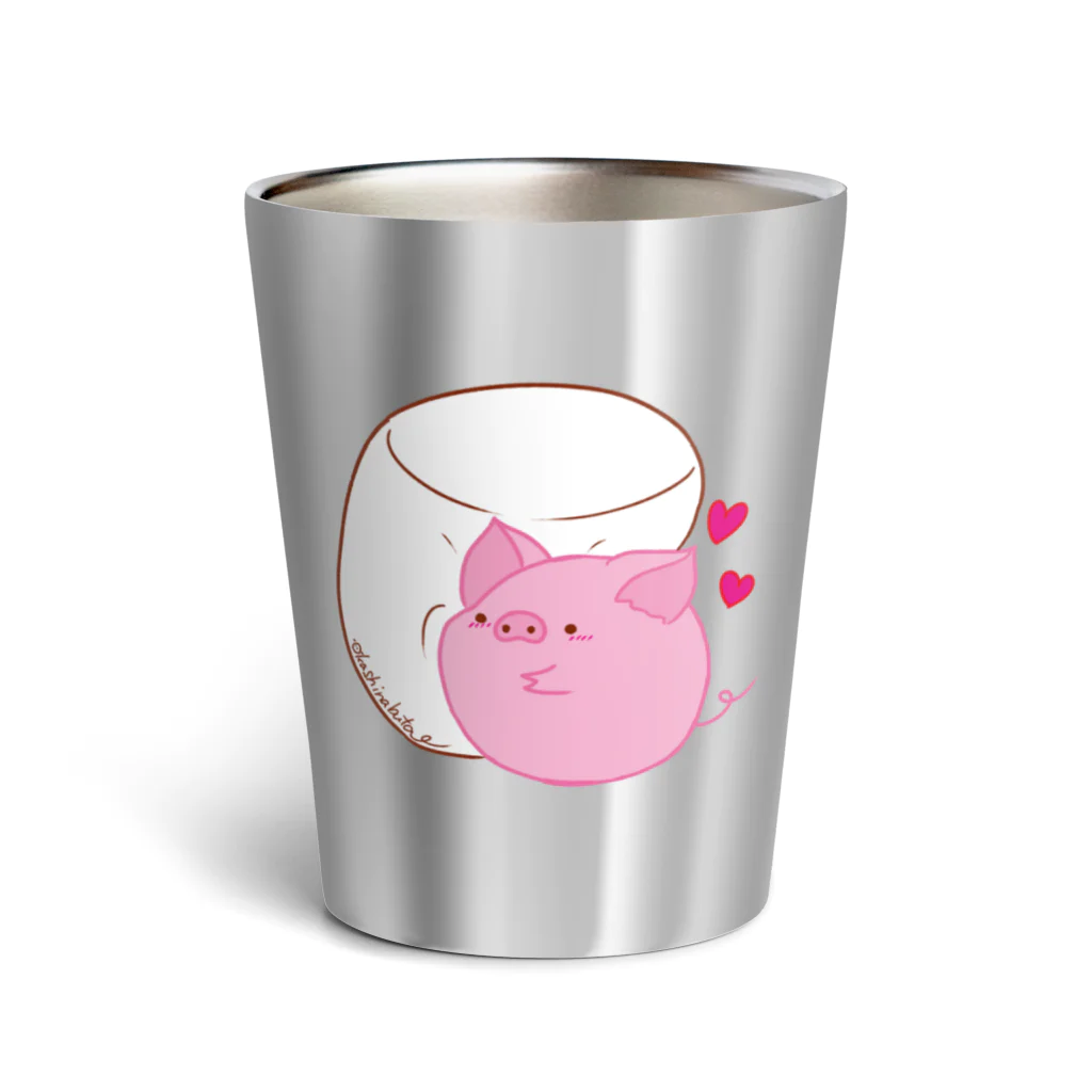 Draw freelyのぶたくんとマシュマロ Thermo Tumbler