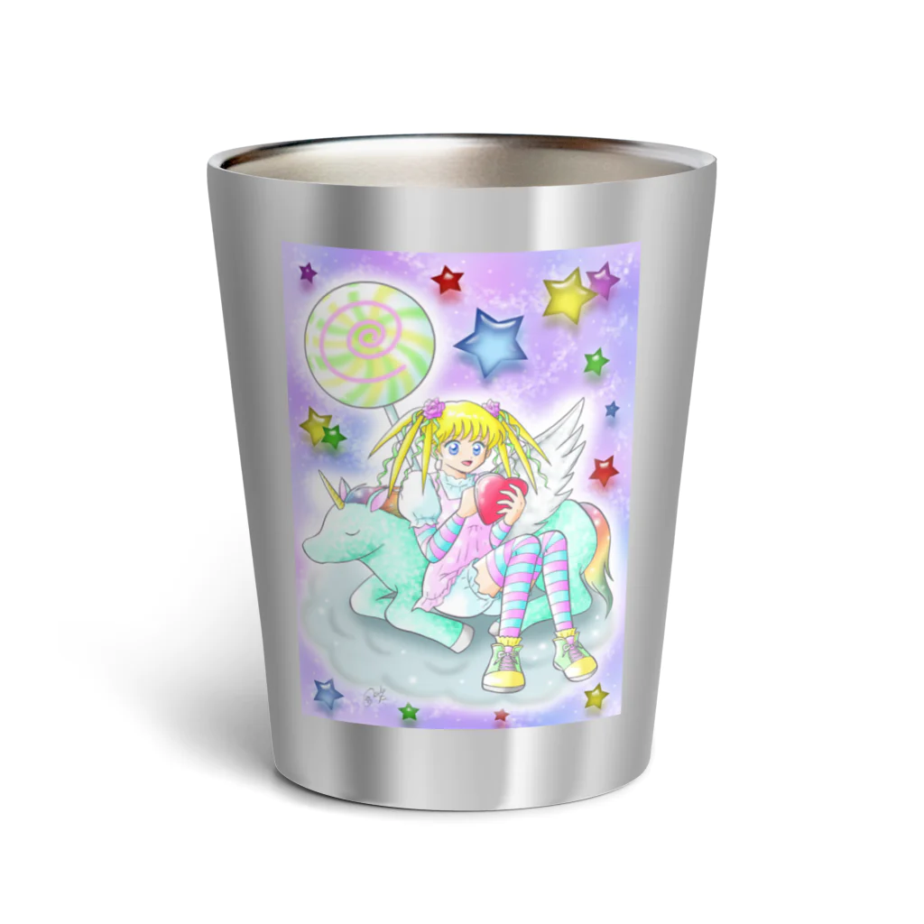 ほしまろずのユニコーンと少女 Thermo Tumbler