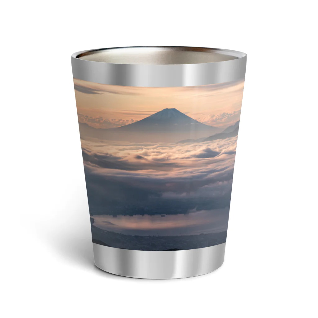 M's photographyの夜明けの富士山と雲海 Thermo Tumbler