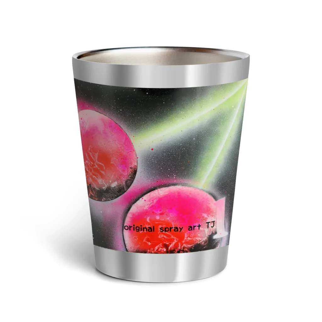 小さな宇宙工房おっちーの【NO.19 TwinCherry 〜original  spray art〜】 Thermo Tumbler