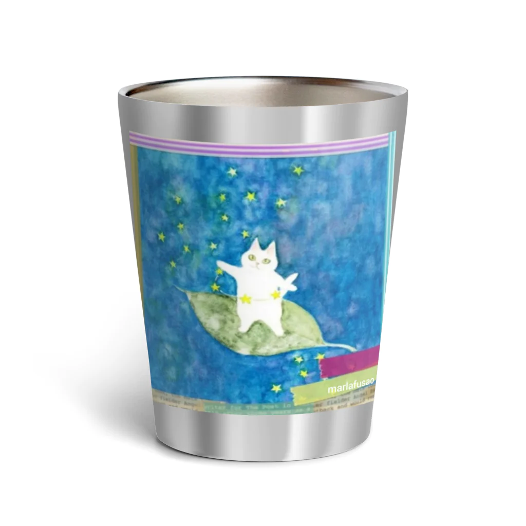 葉のり猫ショップの星のフラフープ Thermo Tumbler