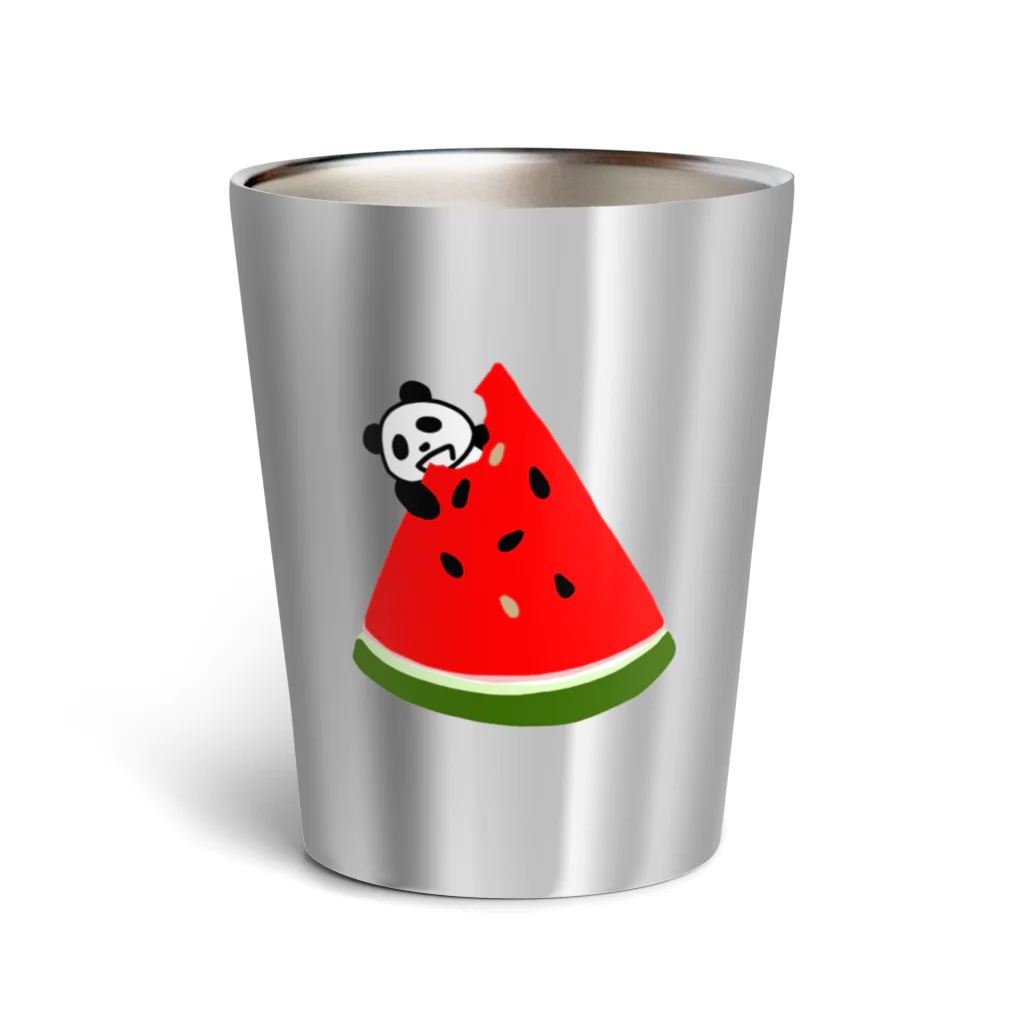 ★Panda Cafe★のスイカ★パンダ Watermelon Panda サーモタンブラー