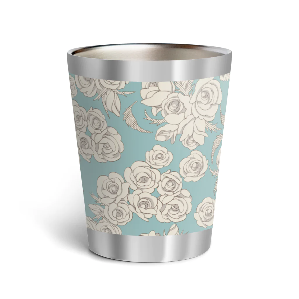 Rim worksのサーモタンブラー001（白薔薇） Thermo Tumbler