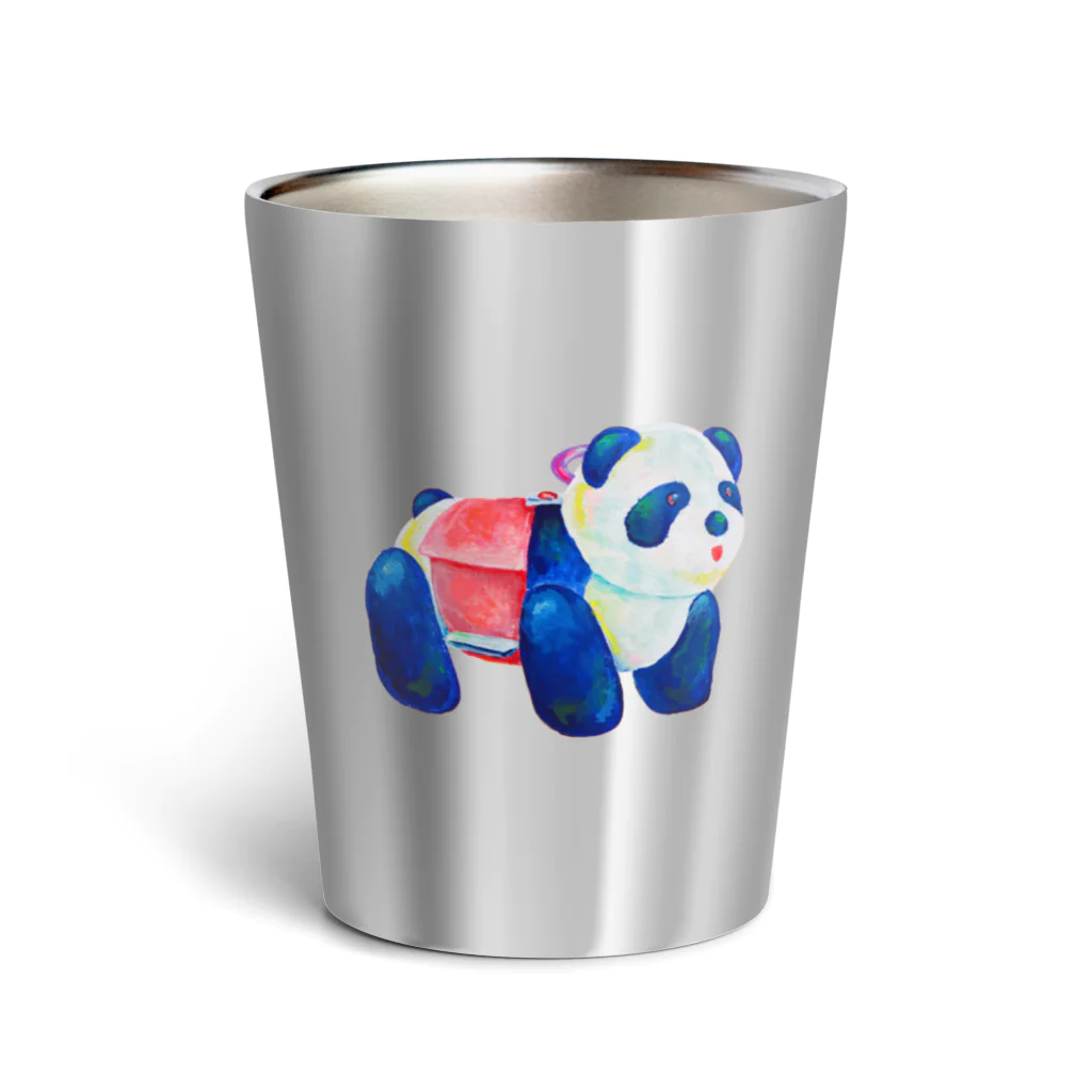 なるしまなるしのパンダカーの絵 Thermo Tumbler