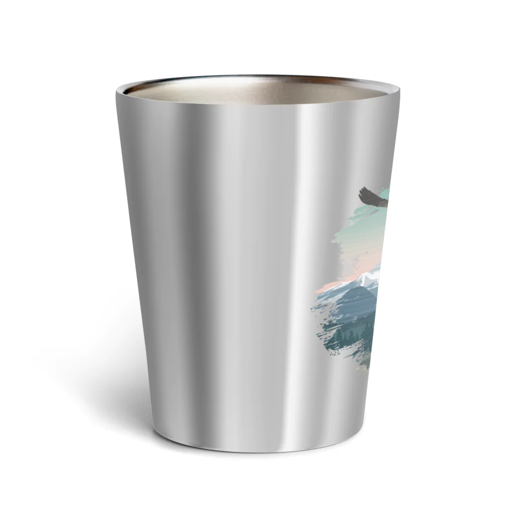 雁花工房（寄付アイテム販売中です）の栗駒山とシジュウカラガン（寄付付き） Thermo Tumbler