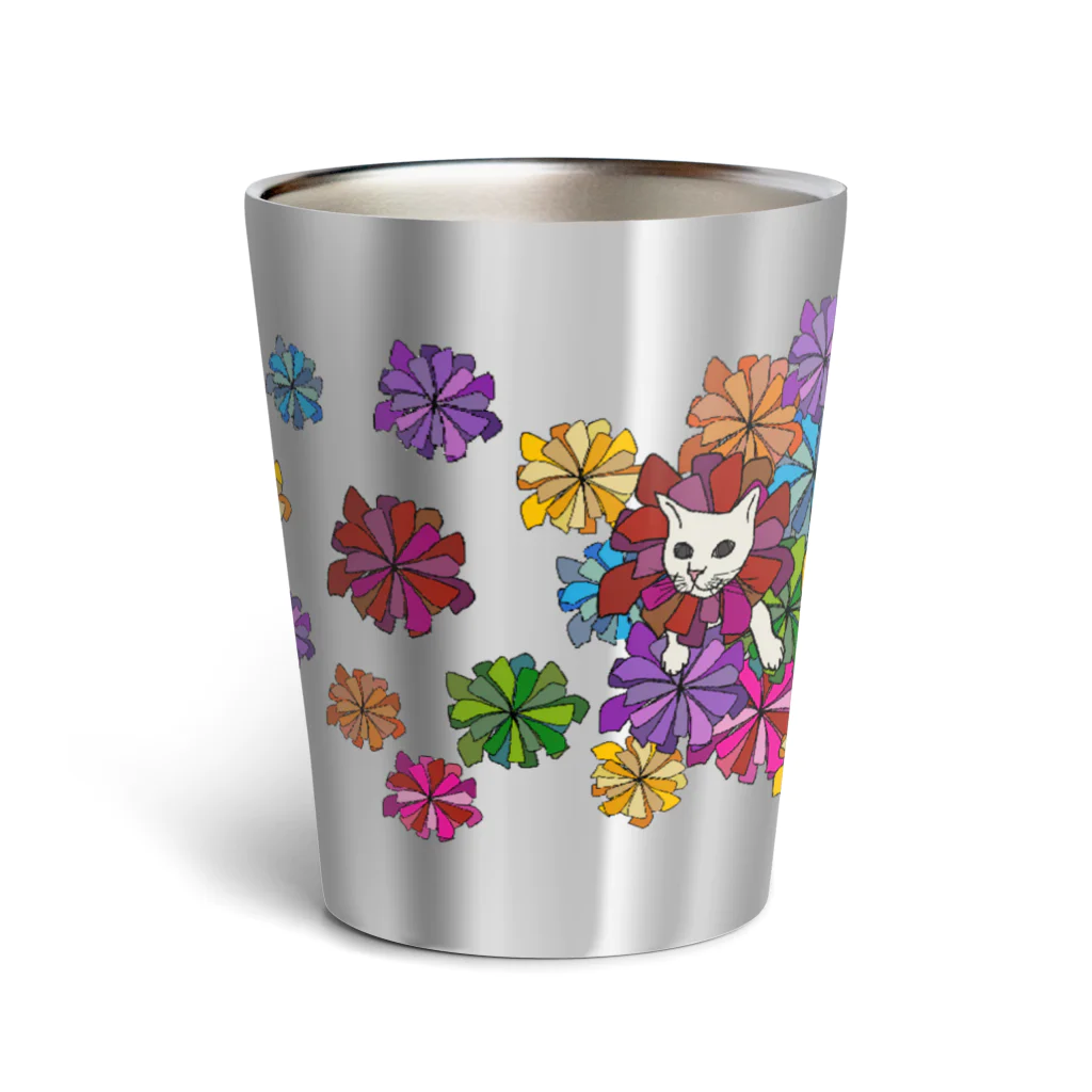 うめぼしととまととごはん。のにゃんこ花畑。 Thermo Tumbler