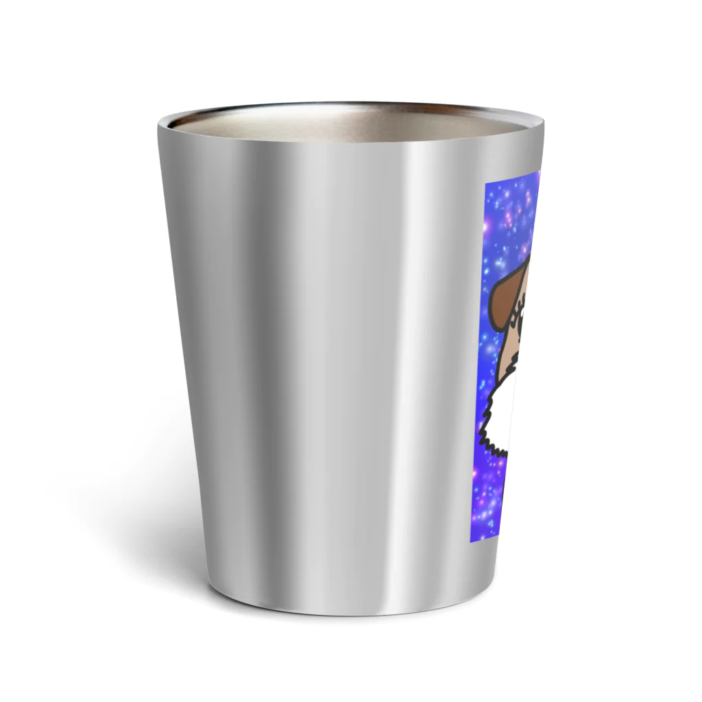 虹色PLUSの夜空を見上げて　ジャックラッセルテリア犬 Thermo Tumbler