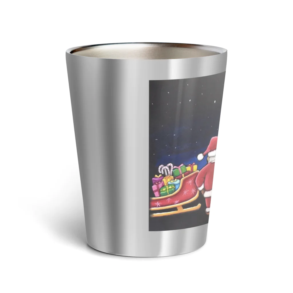 oekaki-kakiの夜更けを待つサンタ Thermo Tumbler