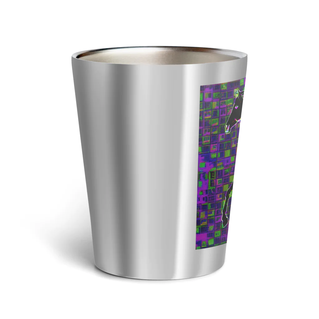 水草のデジタルでアートな馬 Thermo Tumbler