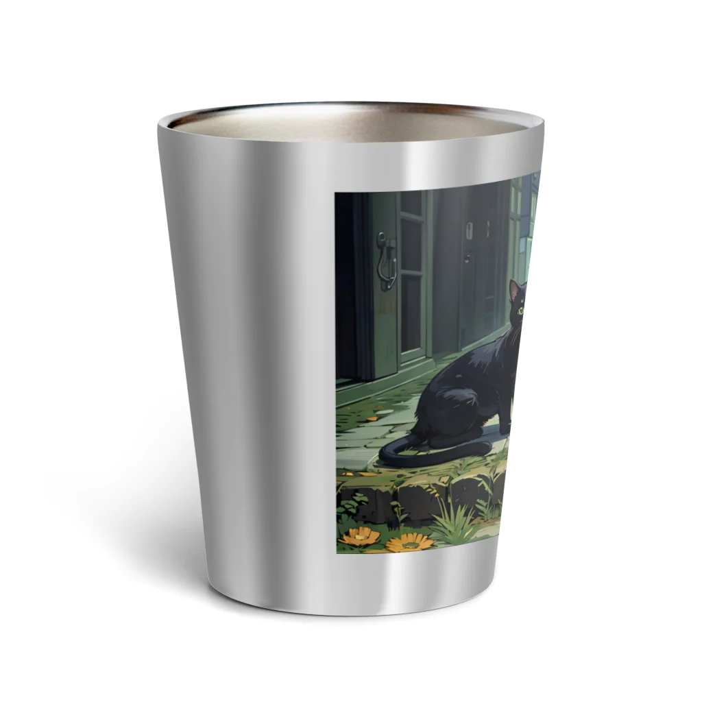 おかづあいのねこちゅうしんの黒の三頭政治 Thermo Tumbler