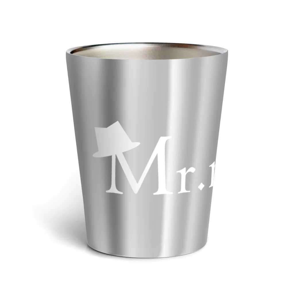 - nanacorium -のクールなMr.moon 白色ロゴ Thermo Tumbler