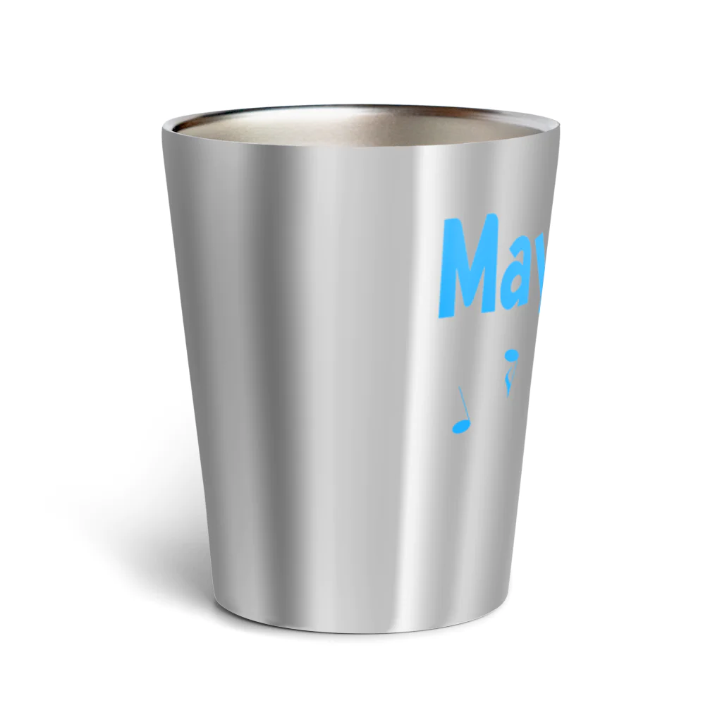 ワン太フルのTシャツ屋さんのライオン君 Maybe ブルー Thermo Tumbler