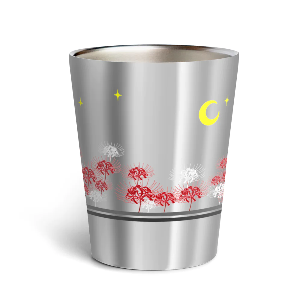 にゃーにゃー組@LINEスタンプ＊絵文字販売中！の黒猫＊夜のお散歩♪ Thermo Tumbler