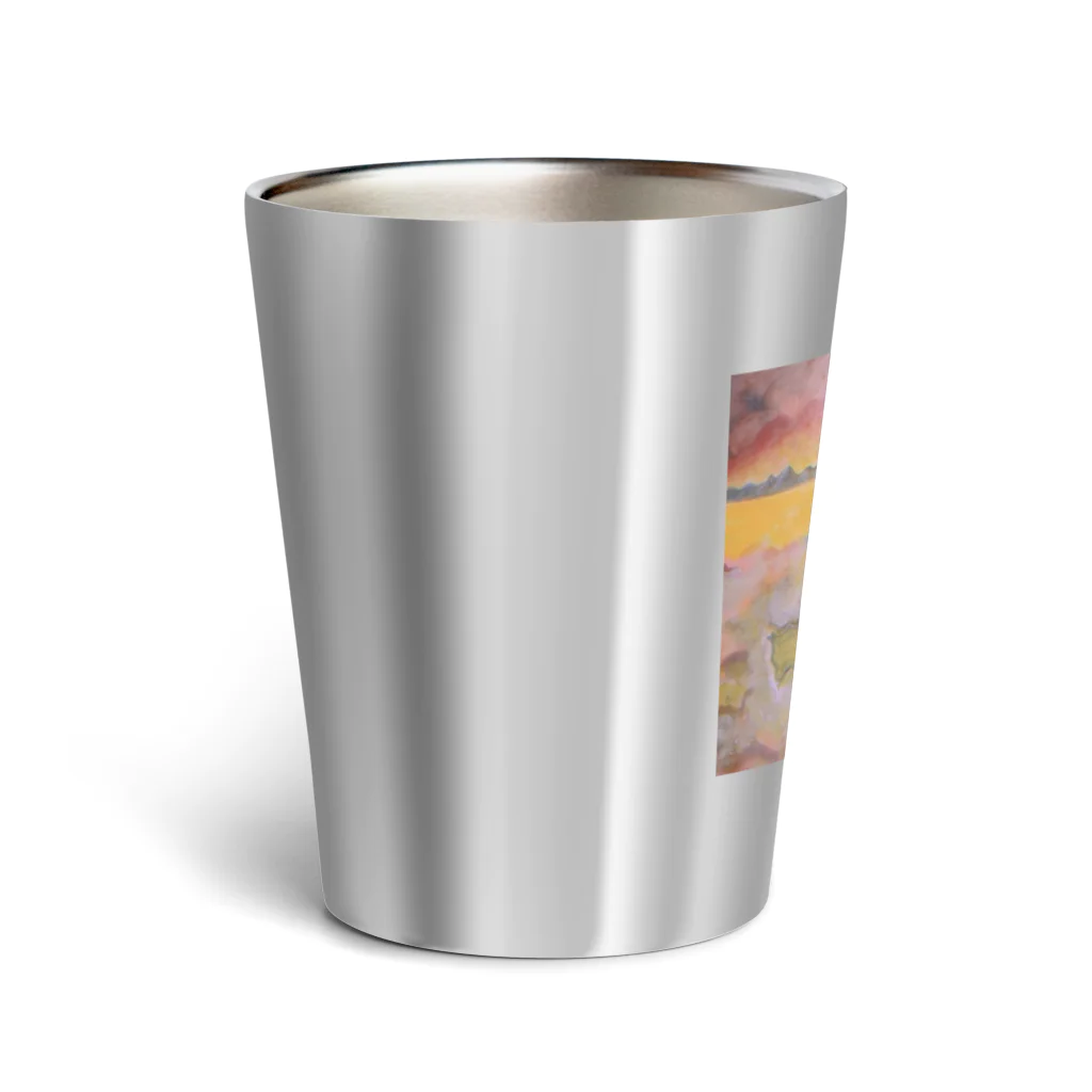 母のイラストグッズ♡の夕焼け Thermo Tumbler