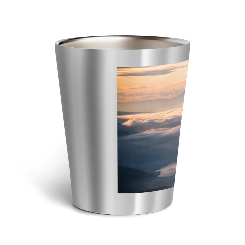 M's photographyの夜明けの富士山と雲海 Thermo Tumbler