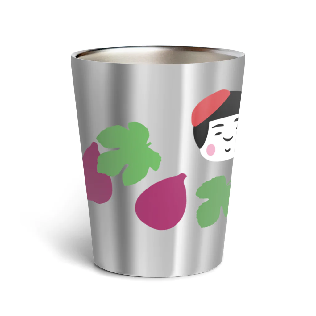 はりこま屋 雑貨部のイチジクと女の子 Thermo Tumbler