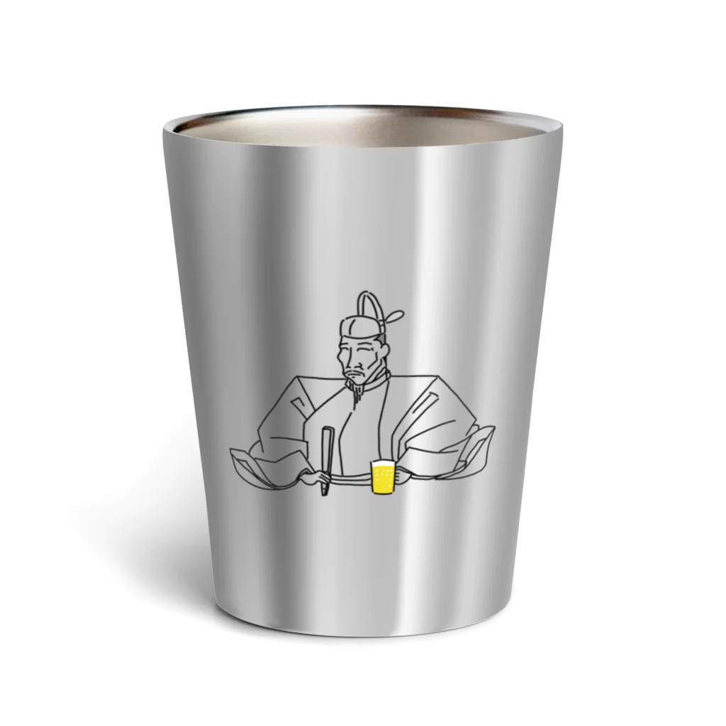 ビールとアート TM-3 Designの偉人 × BEER（豊臣秀吉）黒線画 Thermo Tumbler