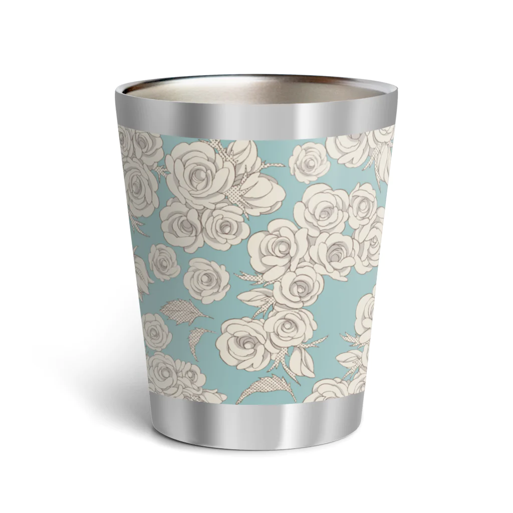 Rim worksのサーモタンブラー001（白薔薇） Thermo Tumbler