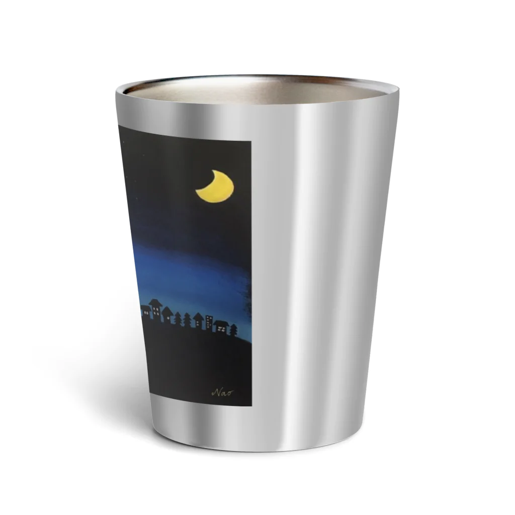 oekaki-kakiの夜更けを待つサンタ Thermo Tumbler