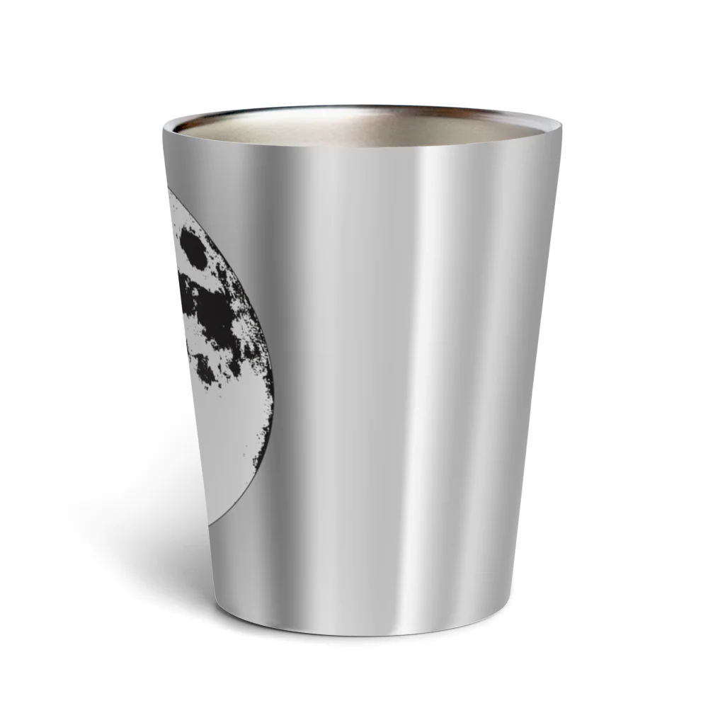 月蝕雑貨のモノクロの月 Thermo Tumbler