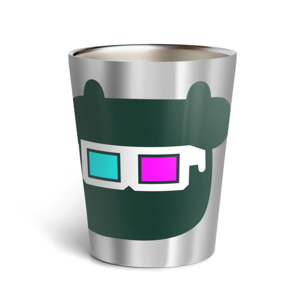 ミルトミタルのおみせの焼肉おじさんのツインカウ3Dメガネ Thermo Tumbler