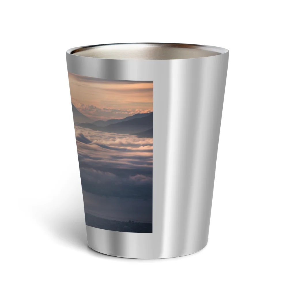 M's photographyの夜明けの富士山と雲海 Thermo Tumbler