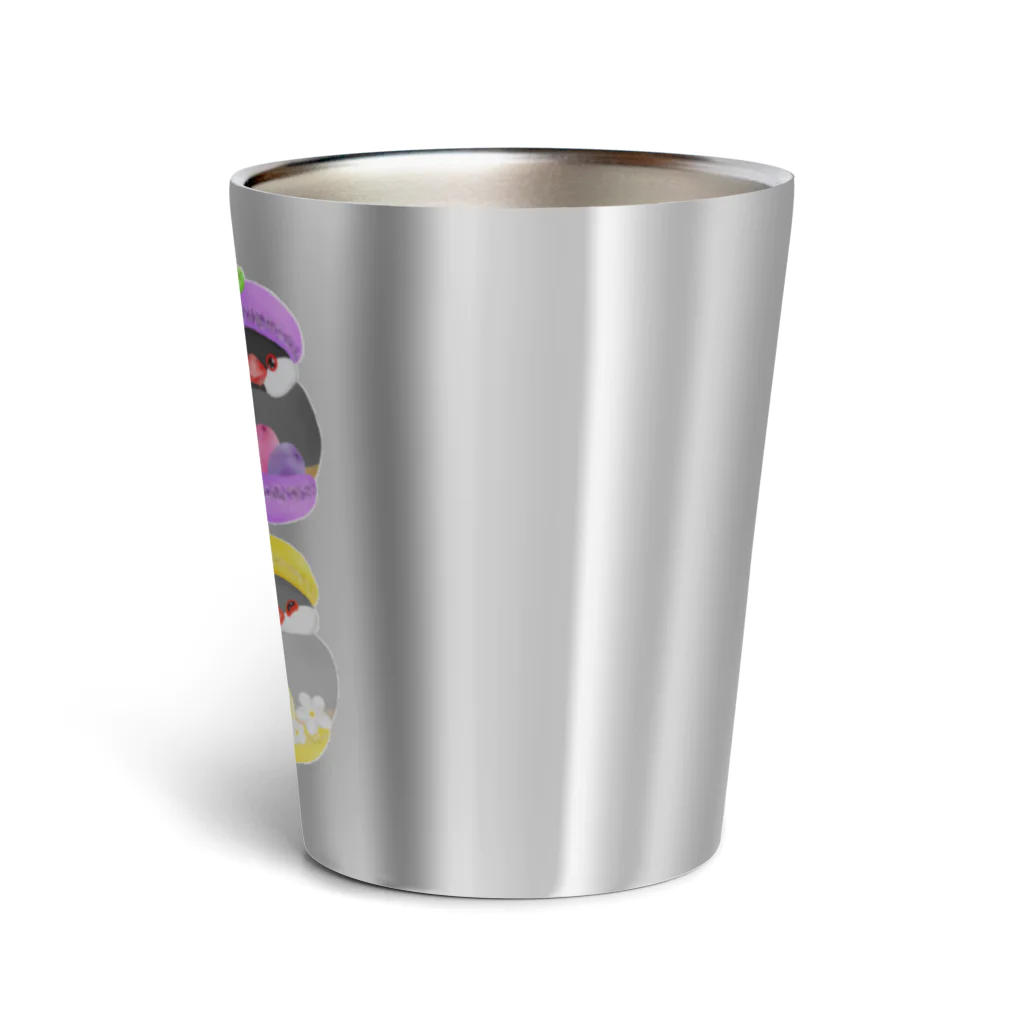 Lily bird（リリーバード）のぎゅっ♪マカロン文鳥ず Thermo Tumbler