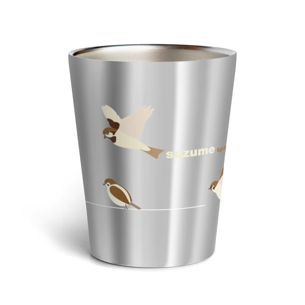 エダマメトイチ雑貨店のスズメさん Thermo Tumbler