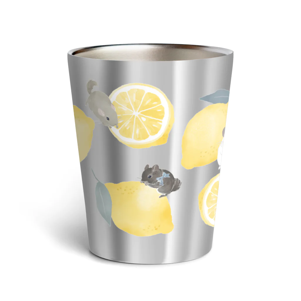 チンチラ雑貨MarkCrownのチンチラ Lemon Thermo Tumbler