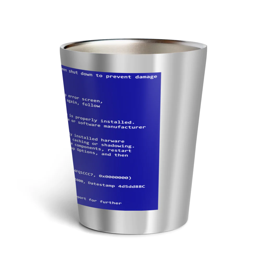 Ａ’ｚｗｏｒｋＳの一番コワいヤツ　ブルースクリーン Thermo Tumbler