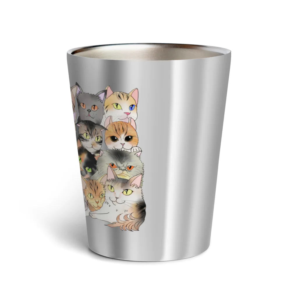 猫カフェにあにゃあグッズショップの猫カフェにあにゃあの愉快な仲間達 Thermo Tumbler