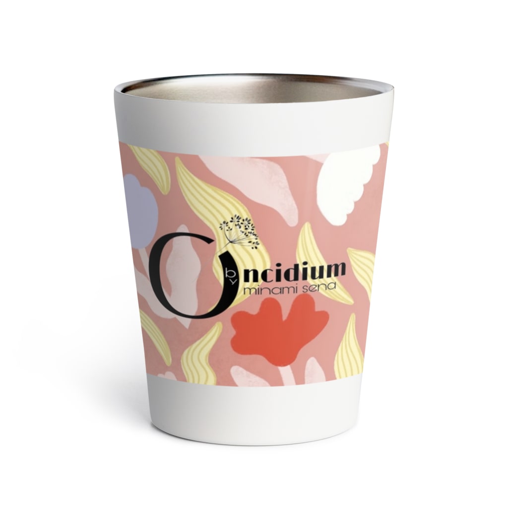 Oncidium  by minamisenaのフラワー✖️ロゴ Thermo Tumbler