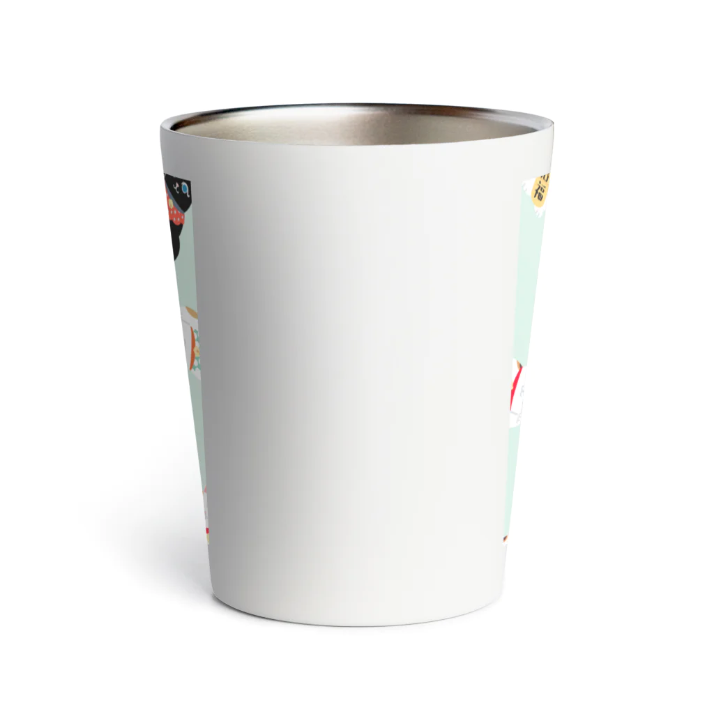 まねきねこSHOPの招き猫　緑 Thermo Tumbler