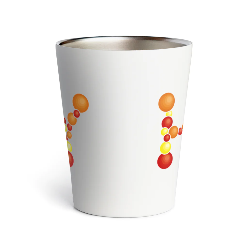 junichi-goodsのバルーン文字「HAPPY」（赤色系） Thermo Tumbler