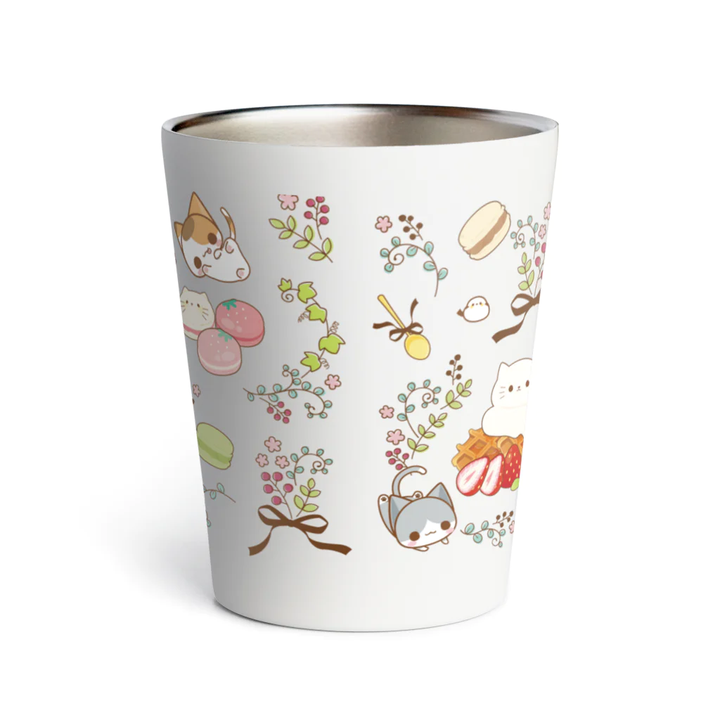 aska/ねこのかんづめのお花とスイーツと Thermo Tumbler