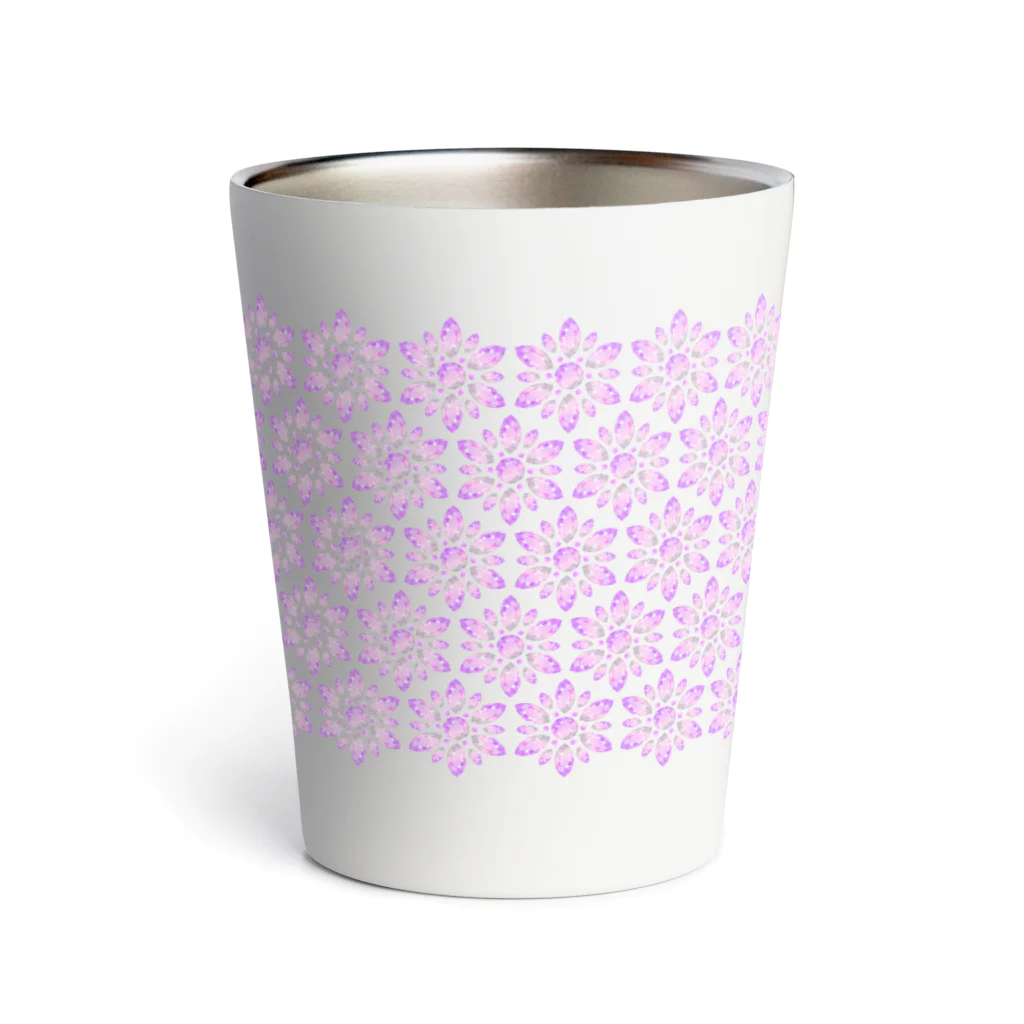 あわじテキスタイルの宝石のお花のタンブラー アメシスト Thermo Tumbler