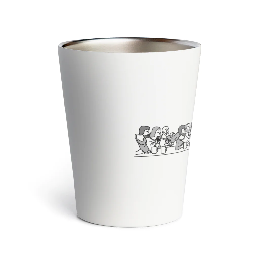 ビールとアート TM-3 Designの名画 × BEER（最後の晩餐）黒線画 Thermo Tumbler