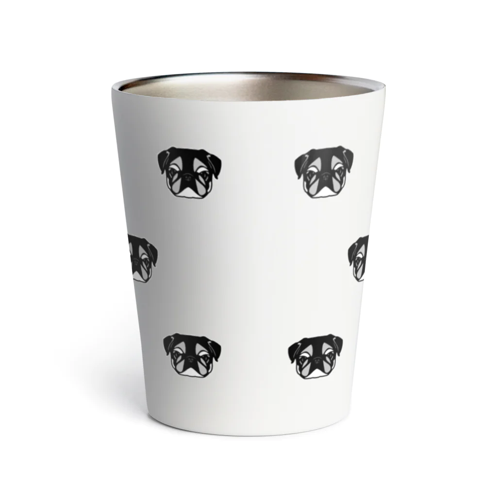 PugPug_SHOの黒パグ_ドットパターンver. Thermo Tumbler
