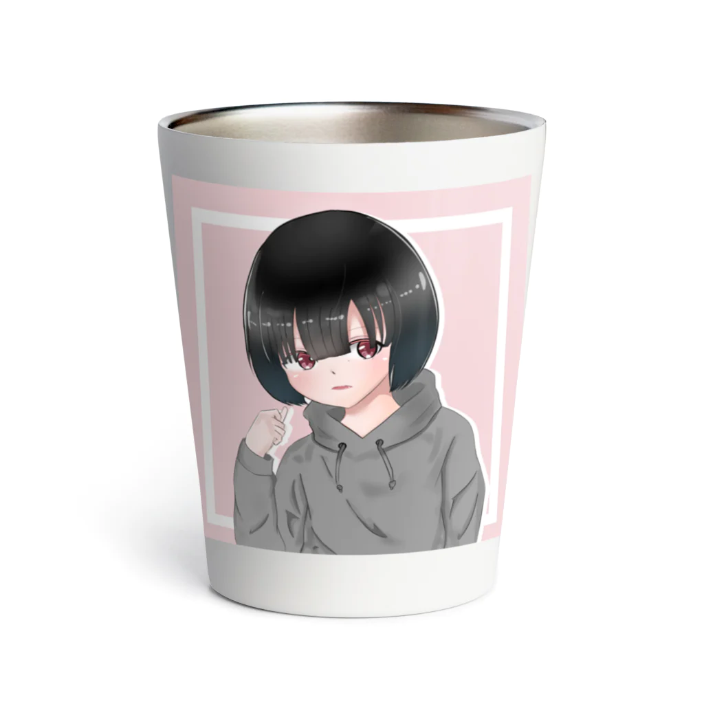 癒しの場所のパーカー姿の女の子 Thermo Tumbler