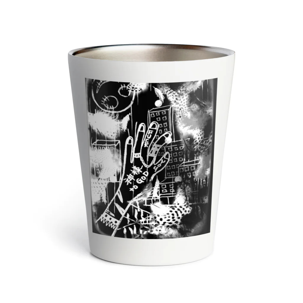 PURIN Deathの神様KAMISAMA ブラック Thermo Tumbler